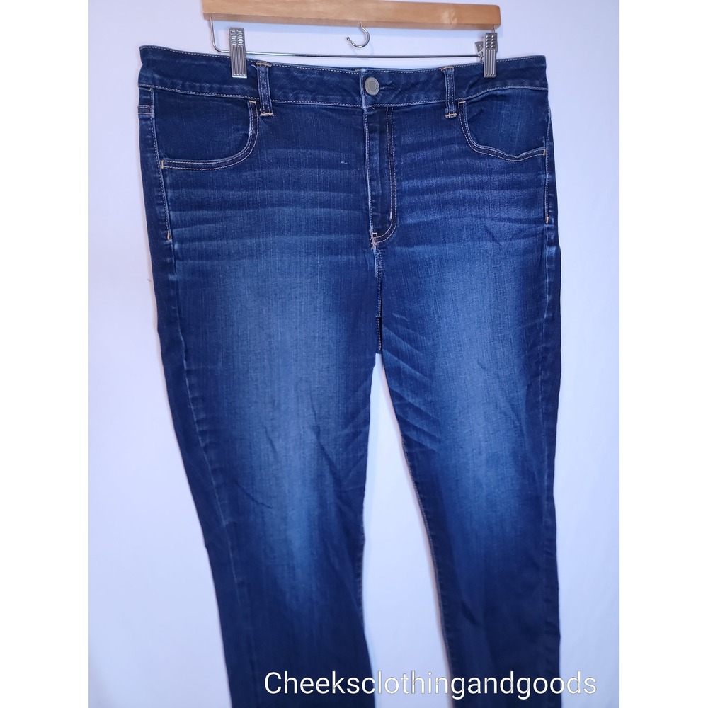 American Eagle Hi-Rise Jegging Dark Wash Blue Jeans Womens Size 18 Short 18S - Picture 3 of 8